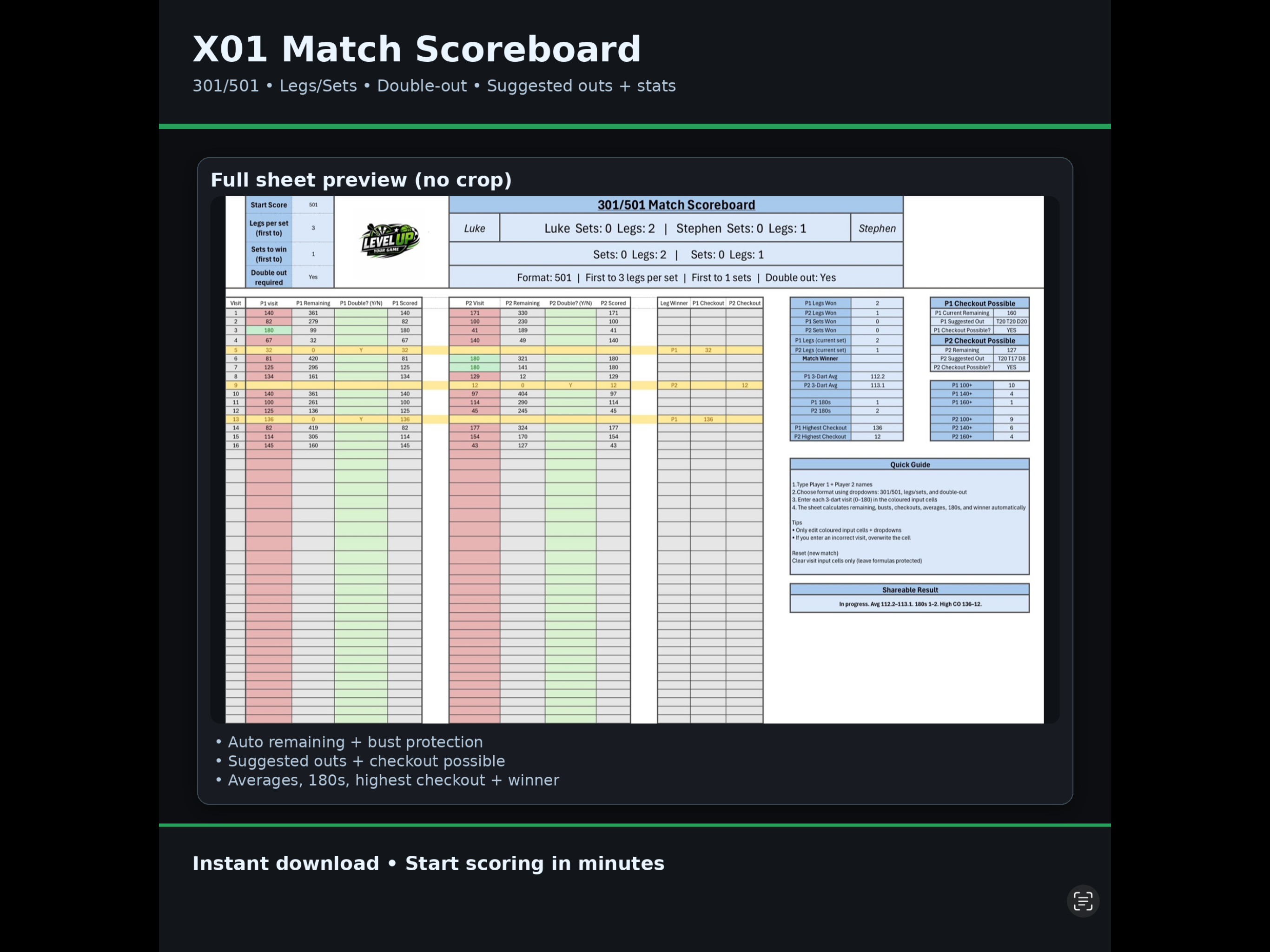 Ultimate Darts Scoring Pack