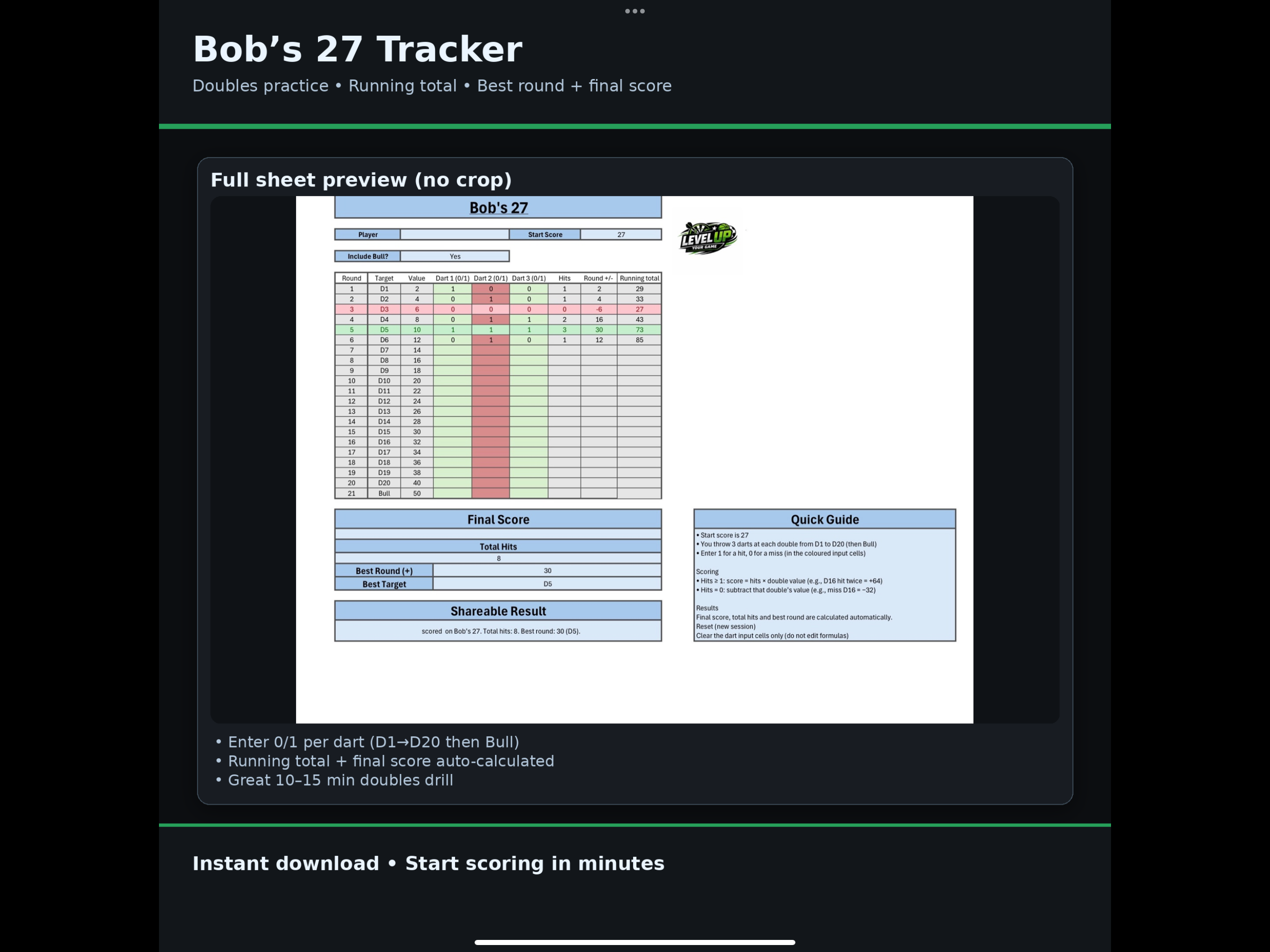 Ultimate Darts Scoring Pack